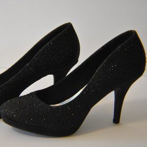 Women's Size 8 1/2  Black Slipper Mirage High Heeled Shoes